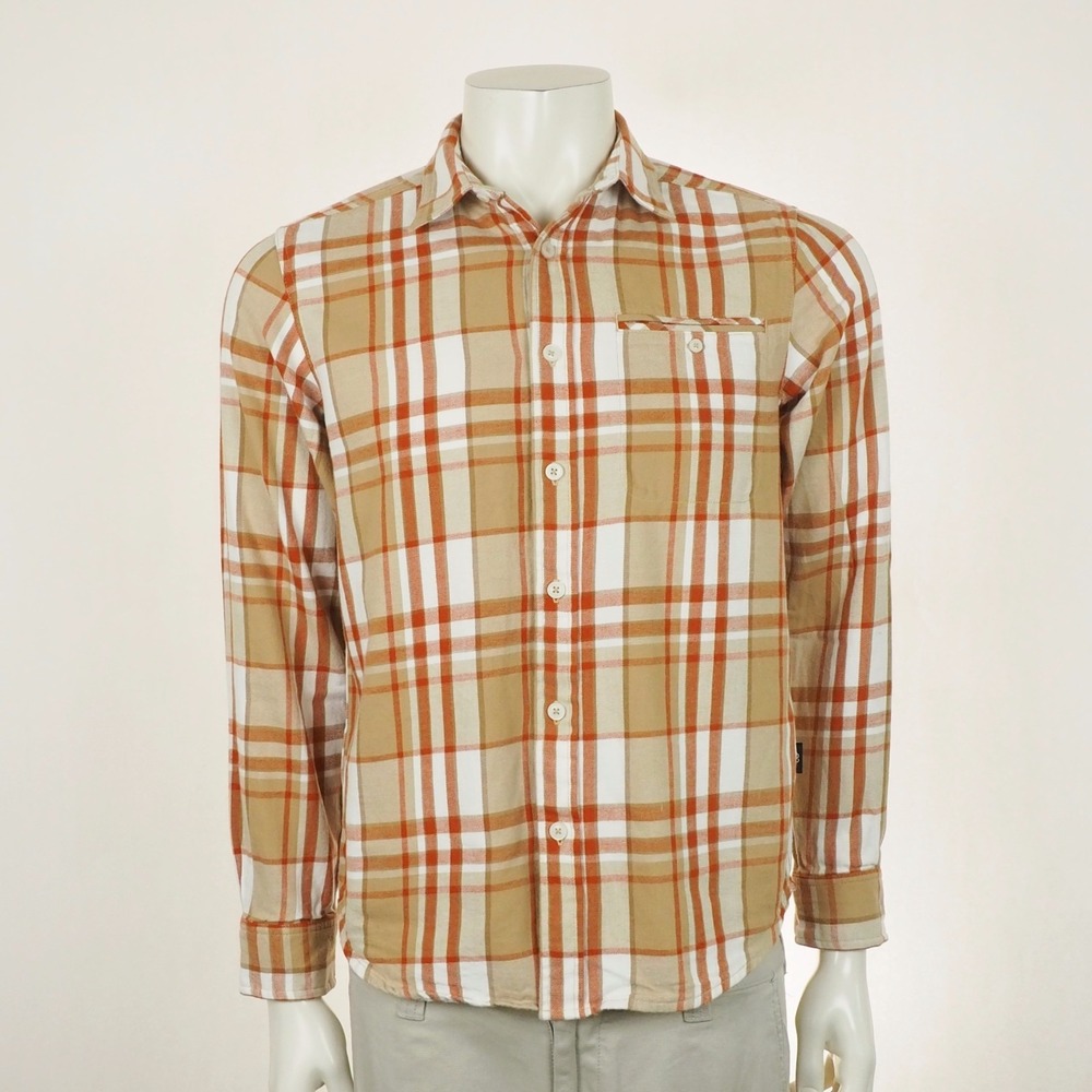 The North Face Arroyo Flannel Button Down Shirt Mens Small Brown Plaid Cotton